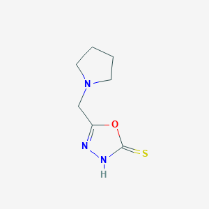 molecular formula C7H11N3OS B2506692 5-(Pyrrolidin-1-ylmethyl)-1,3,4-oxadiazole-2-thiol CAS No. 790263-69-3