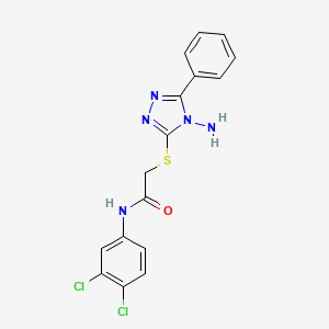 molecular formula C16H13Cl2N5OS B2506701 2-((4-氨基-5-苯基-4H-1,2,4-三唑-3-基)硫)-N-(3,4-二氯苯基)乙酰胺 CAS No. 573706-72-6