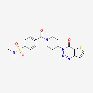 molecular formula C19H21N5O4S2 B2506710 N,N-dimethyl-4-(4-(4-oxothieno[3,2-d][1,2,3]triazin-3(4H)-yl)piperidine-1-carbonyl)benzenesulfonamide CAS No. 2034426-77-0