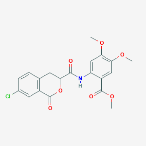 molecular formula C20H18ClNO7 B2506712 Methyl 2-(7-chloro-1-oxoisochroman-3-carboxamido)-4,5-dimethoxybenzoate CAS No. 892710-26-8
