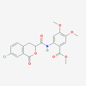 molecular formula C20H18ClNO7 B2506712 2-(7-氯-1-氧代异色满-3-甲酰氨基)-4,5-二甲氧基苯甲酸甲酯 CAS No. 892710-26-8