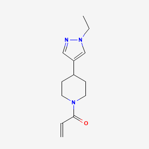 1-[4-(1-Ethylpyrazol-4-YL)piperidin-1-YL]prop-2-EN-1-one