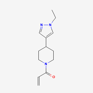 molecular formula C13H19N3O B2506713 1-[4-(1-Ethylpyrazol-4-YL)piperidin-1-YL]prop-2-EN-1-one CAS No. 2128709-62-4