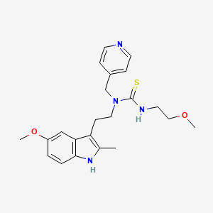 molecular formula C22H28N4O2S B2506715 1-(2-(5-methoxy-2-methyl-1H-indol-3-yl)ethyl)-3-(2-methoxyethyl)-1-(pyridin-4-ylmethyl)thiourea CAS No. 850934-60-0