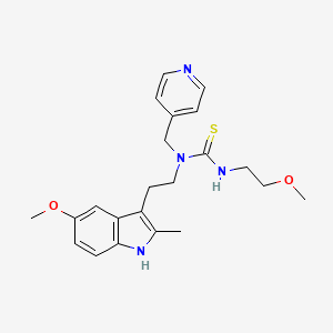 molecular formula C22H28N4O2S B2506715 1-(2-(5-甲氧基-2-甲基-1H-吲哚-3-基)乙基)-3-(2-甲氧基乙基)-1-(吡啶-4-基甲基)硫脲 CAS No. 850934-60-0