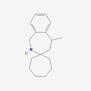 molecular formula C17H26ClN B2506719 5-Methyl-1,2,4,5-tetrahydrospiro[2-benzazepine-3,1'-cycloheptane] CAS No. 1049742-94-0