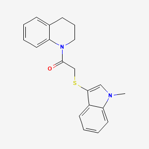 molecular formula C20H20N2OS B2506722 1-(3,4-二氢喹啉-1(2H)-基)-2-((1-甲基-1H-吲哚-3-基)硫)乙酮 CAS No. 450348-63-7