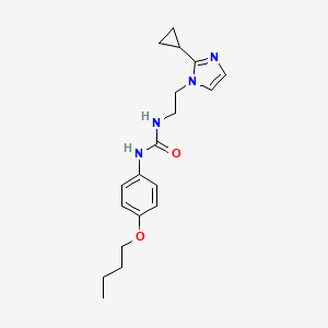 molecular formula C19H26N4O2 B2506723 1-(4-butoxyphenyl)-3-(2-(2-cyclopropyl-1H-imidazol-1-yl)ethyl)urea CAS No. 2034452-64-5