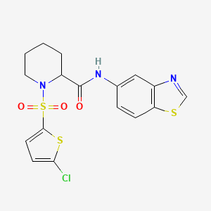 molecular formula C17H16ClN3O3S3 B2506726 N-(benzo[d]thiazol-5-yl)-1-((5-chlorothiophen-2-yl)sulfonyl)piperidine-2-carboxamide CAS No. 1050206-57-9