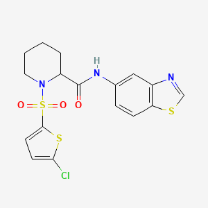 molecular formula C17H16ClN3O3S3 B2506726 N-(苯并[d]噻唑-5-基)-1-((5-氯噻吩-2-基)磺酰基)哌啶-2-甲酰胺 CAS No. 1050206-57-9