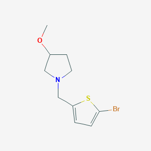 molecular formula C10H14BrNOS B2506730 1-((5-Bromo-2-tienil)metil)-3-metoxipirrolidina CAS No. 1702993-08-5