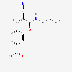 molecular formula C16H18N2O3 B2506735 Methyl 4-[(Z)-3-(butylamino)-2-cyano-3-oxoprop-1-enyl]benzoate CAS No. 444318-74-5