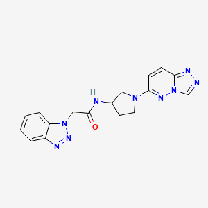 molecular formula C17H17N9O B2506741 N-(1-([1,2,4]triazolo[4,3-b]pyridazin-6-yl)pyrrolidin-3-yl)-2-(1H-benzo[d][1,2,3]triazol-1-yl)acetamide CAS No. 2034310-91-1