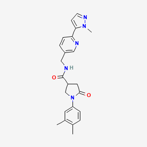 1-(3,4-dimethylphenyl)-N-((6-(1-methyl-1H-pyrazol-5-yl)pyridin-3-yl)methyl)-5-oxopyrrolidine-3-carboxamide