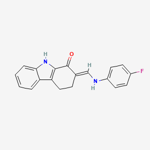 molecular formula C19H15FN2O B2506751 (2E)-2-[(4-fluoroanilino)methylidene]-4,9-dihydro-3H-carbazol-1-one CAS No. 860612-38-0