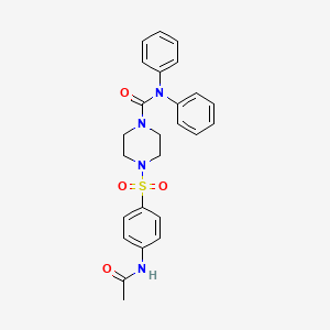 molecular formula C25H26N4O4S B2506752 4-(4-acetamidobenzenesulfonyl)-N,N-diphenylpiperazine-1-carboxamide CAS No. 694474-98-1