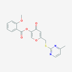 molecular formula C19H16N2O5S B2506754 [6-[(4-Methylpyrimidin-2-yl)sulfanylmethyl]-4-oxopyran-3-yl] 2-methoxybenzoate CAS No. 877635-44-4