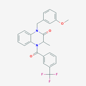 molecular formula C25H21F3N2O3 B2506755 1-[(3-甲氧基苯基)甲基]-3-甲基-4-[3-(三氟甲基)苯甲酰]-3H-喹喔啉-2-酮 CAS No. 317833-51-5