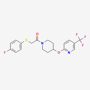 2-((4-Fluorophenyl)thio)-1-(4-((5-(trifluoromethyl)pyridin-2-yl)oxy)piperidin-1-yl)ethanone