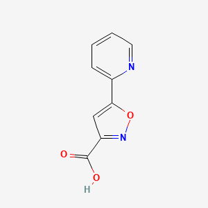 molecular formula C9H6N2O3 B2506771 5-(2-ピリジル)イソキサゾール-3-カルボン酸 CAS No. 893638-37-4