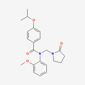 molecular formula C22H26N2O4 B2506772 4-isopropoxy-N-(2-methoxyphenyl)-N-((2-oxopyrrolidin-1-yl)methyl)benzamide CAS No. 852155-56-7