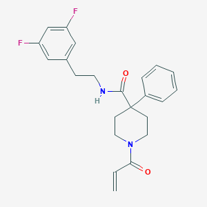 molecular formula C23H24F2N2O2 B2506773 N-[2-(3,5-Difluorophenyl)ethyl]-4-phenyl-1-prop-2-enoylpiperidine-4-carboxamide CAS No. 2198565-12-5