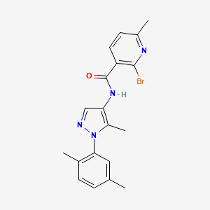 molecular formula C19H19BrN4O B2506774 2-Bromo-N-[1-(2,5-dimethylphenyl)-5-methylpyrazol-4-YL]-6-methylpyridine-3-carboxamide CAS No. 1825376-20-2