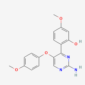 molecular formula C18H17N3O4 B2506779 2-(2-Amino-5-(4-methoxyphenoxy)pyrimidin-4-yl)-5-methoxyphenol CAS No. 850736-00-4