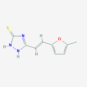 molecular formula C9H9N3OS B2506783 3-[(E)-2-(5-甲基呋喃-2-基)乙烯基]-4,5-二氢-1H-1,2,4-三唑-5-硫酮 CAS No. 929971-59-5