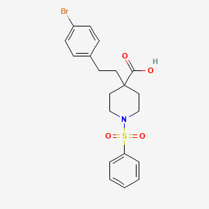 molecular formula C20H22BrNO4S B2506787 4-(4-Bromophenethyl)-1-(phenylsulfonyl)piperidine-4-carboxylic acid CAS No. 1172471-11-2