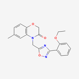 molecular formula C20H19N3O4 B2506789 4-((3-(2-ethoxyphenyl)-1,2,4-oxadiazol-5-yl)methyl)-6-methyl-2H-benzo[b][1,4]oxazin-3(4H)-one CAS No. 1105226-68-3