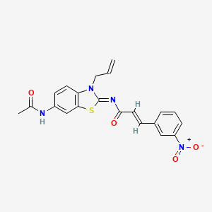 molecular formula C21H18N4O4S B2506805 (2E,NZ)-N-(6-acetamido-3-allylbenzo[d]thiazol-2(3H)-ylidene)-3-(3-nitrophenyl)acrylamide CAS No. 865180-52-5