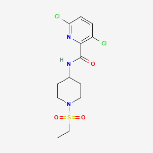 molecular formula C13H17Cl2N3O3S B2506808 3,6-dichloro-N-[1-(ethanesulfonyl)piperidin-4-yl]pyridine-2-carboxamide CAS No. 1111551-48-4