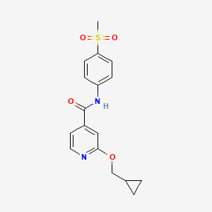 molecular formula C17H18N2O4S B2506811 2-(环丙基甲氧基)-N-(4-(甲磺酰)苯基)异烟酰胺 CAS No. 2034431-82-6