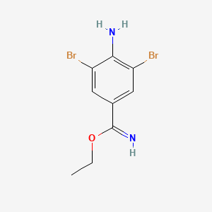 molecular formula C9H10Br2N2O B2506820 Ethyl 4-amino-3,5-dibromobenzenecarboximidate CAS No. 1379370-90-7