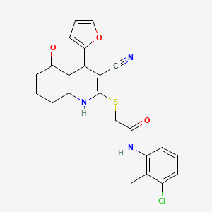 N-(3-chloro-2-methylphenyl)-2-{[3-cyano-4-(furan-2-yl)-5-oxo-1,4,5,6,7,8-hexahydroquinolin-2-yl]sulfanyl}acetamide