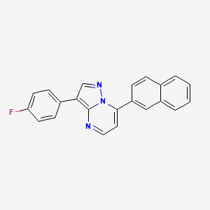 molecular formula C22H14FN3 B2506828 3-(4-氟苯基)-7-(2-萘基)吡唑并[1,5-a]嘧啶 CAS No. 692287-78-8