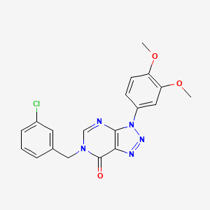 molecular formula C19H16ClN5O3 B2506829 6-[(3-Chlorophenyl)methyl]-3-(3,4-dimethoxyphenyl)triazolo[4,5-d]pyrimidin-7-one CAS No. 893941-44-1