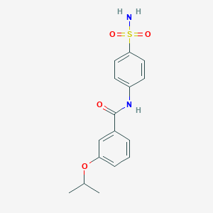 molecular formula C16H18N2O4S B250683 N-[4-(aminosulfonyl)phenyl]-3-isopropoxybenzamide 