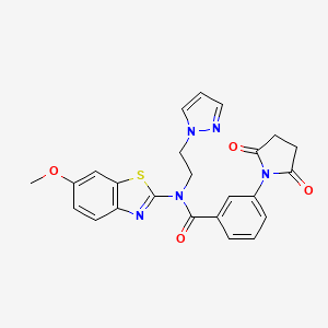 N-(2-(1H-pyrazol-1-yl)ethyl)-3-(2,5-dioxopyrrolidin-1-yl)-N-(6-methoxybenzo[d]thiazol-2-yl)benzamide