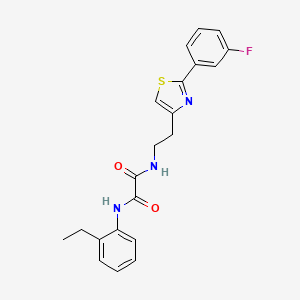 molecular formula C21H20FN3O2S B2506840 N1-(2-ethylphenyl)-N2-(2-(2-(3-fluorophenyl)thiazol-4-yl)ethyl)oxalamide CAS No. 895785-10-1