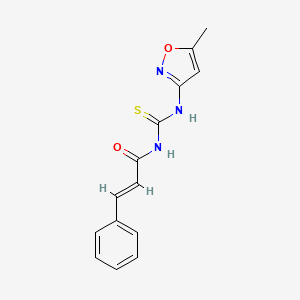 molecular formula C14H13N3O2S B2506846 N-(((5-Methylisoxazol-3-YL)amino)thioxomethyl)-3-phenylprop-2-enamide CAS No. 1025614-69-0
