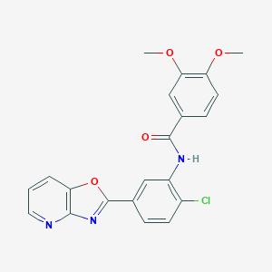 molecular formula C21H16ClN3O4 B250685 N-[2-chloro-5-([1,3]oxazolo[4,5-b]pyridin-2-yl)phenyl]-3,4-dimethoxybenzamide 