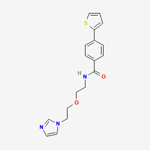 molecular formula C18H19N3O2S B2506850 N-(2-(2-(1H-咪唑-1-基)乙氧基)乙基)-4-(噻吩-2-基)苯甲酰胺 CAS No. 2034225-01-7