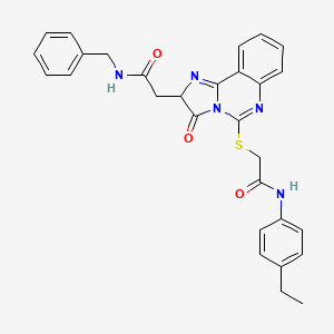 2-({2-[(benzylcarbamoyl)methyl]-3-oxo-2H,3H-imidazo[1,2-c]quinazolin-5-yl}sulfanyl)-N-(4-ethylphenyl)acetamide