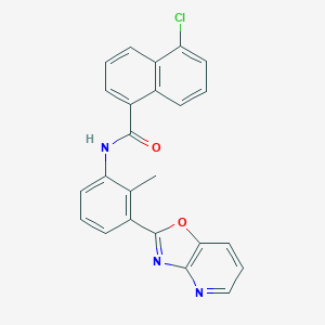molecular formula C24H16ClN3O2 B250687 5-chloro-N-[2-methyl-3-([1,3]oxazolo[4,5-b]pyridin-2-yl)phenyl]naphthalene-1-carboxamide 