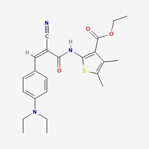 ethyl 2-[[(Z)-2-cyano-3-[4-(diethylamino)phenyl]prop-2-enoyl]amino]-4,5-dimethylthiophene-3-carboxylate