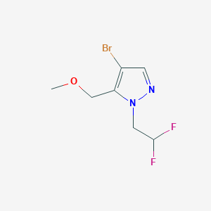 molecular formula C7H9BrF2N2O B2506878 4-bromo-1-(2,2-difluoroethyl)-5-(methoxymethyl)-1H-pyrazole CAS No. 1856042-45-9