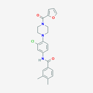 molecular formula C24H24ClN3O3 B250688 N-{3-chloro-4-[4-(2-furoyl)-1-piperazinyl]phenyl}-3,4-dimethylbenzamide 