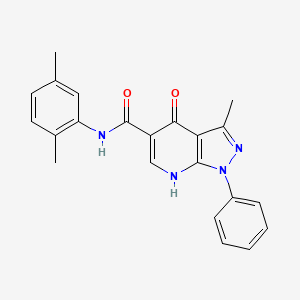molecular formula C22H20N4O2 B2506881 N-(2,5-dimethylphenyl)-3-methyl-4-oxo-1-phenyl-4,7-dihydro-1H-pyrazolo[3,4-b]pyridine-5-carboxamide CAS No. 886903-38-4